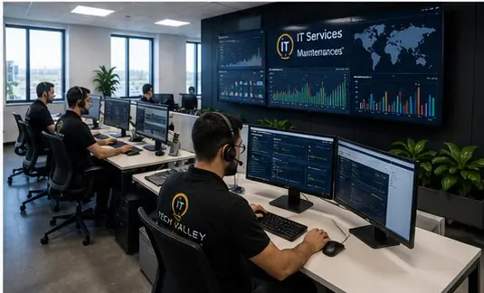 ITech Valley technicians monitoring systems in an operations room